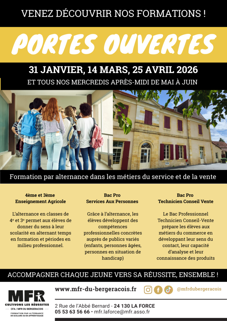 Lire la suite à propos de l’article PORTES OUVERTES 2026